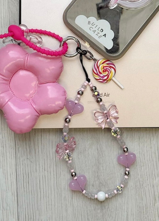 Charmie para celular con diseño de espiral de colores de atardecer, accesorio de teléfono, charm para móvil.