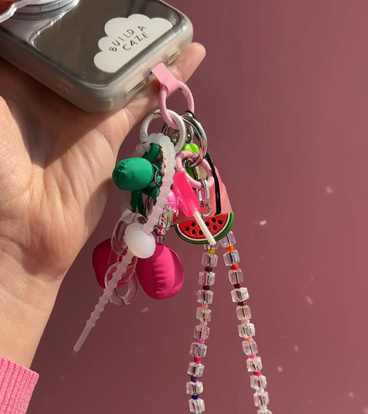Accesorio charm de sandía para teléfono móvil, dije de fruta para celular, decoración para funda de smartphone.