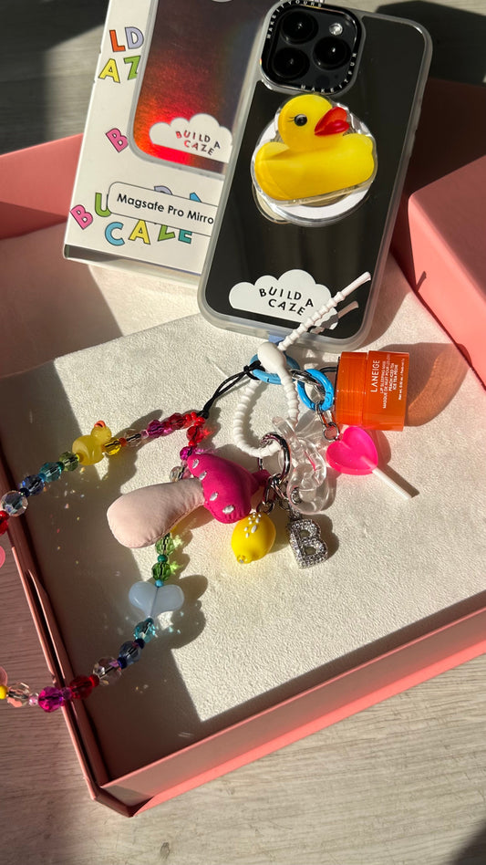 Charm para celular de paleta rosa, accesorio móvil decorativo, dije colgante para teléfono, adorno dulce para funda de móvil.