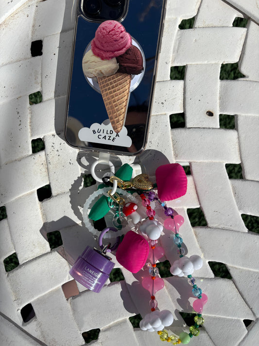 PopSocket de helado 3D en relieve con cono, accesorio para celular, sujetador de teléfono, agarre Pop Socket, soporte móvil de postres, diseño foodie.
