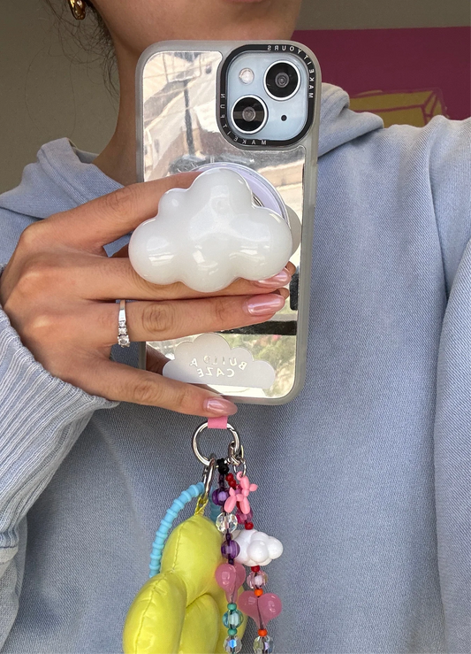 Accesorio charmie para celular de perrito globo rosa, dije colgante para teléfono móvil.
