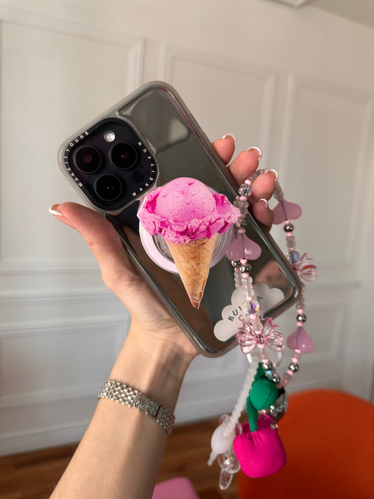 PopSocket de fresa para celular, agarre para móvil, accesorio de soporte expandible para teléfono.