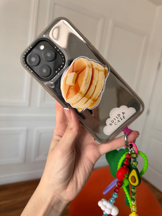 Pop Grippy de torre de pancakes para celular, soporte para móvil apilable, accesorio de agarre divertido para teléfono.