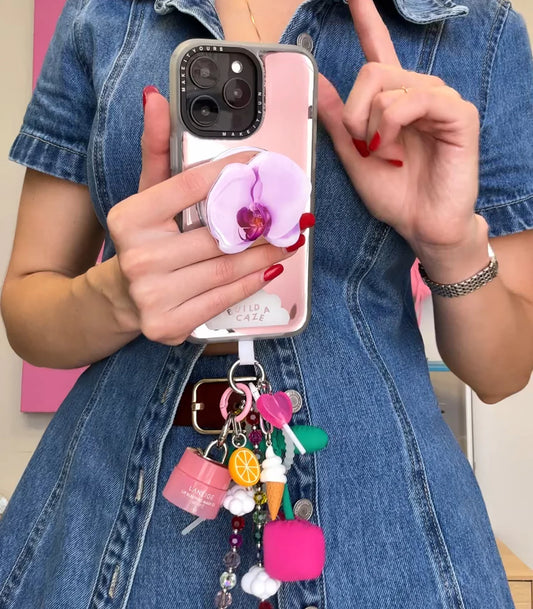 Charm de helado clásico para celular, accesorio de móvil, colgante decorativo, dije para teléfono.