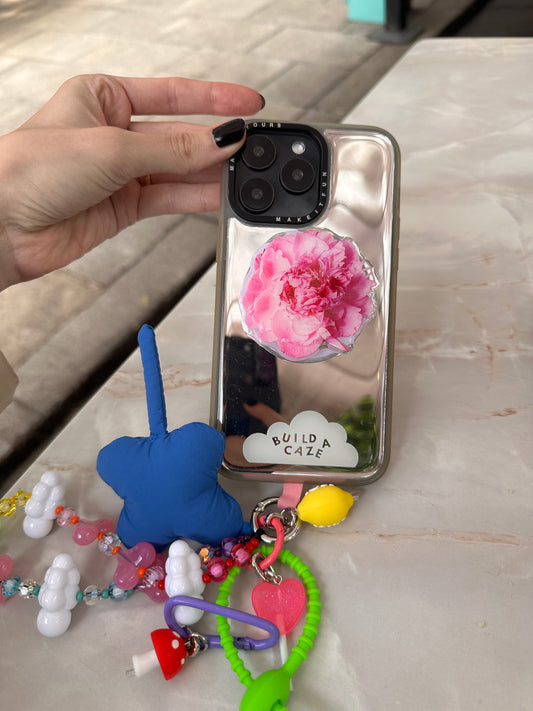 Pop Grippy magnético para celular con diseño de peonías y flores, soporte de teléfono móvil, accesorio para sujetar el móvil.