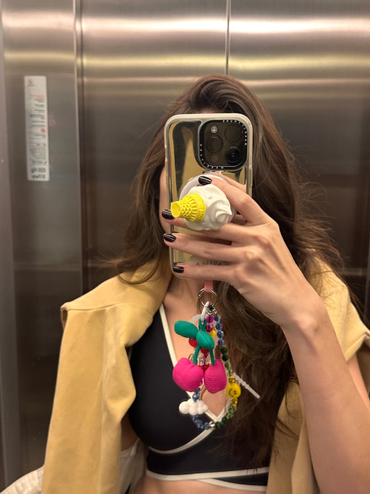 Pop Grippy de helado "Whoopsie" con diseño divertido, soporte magnético para teléfono móvil, accesorio de agarre para celular.