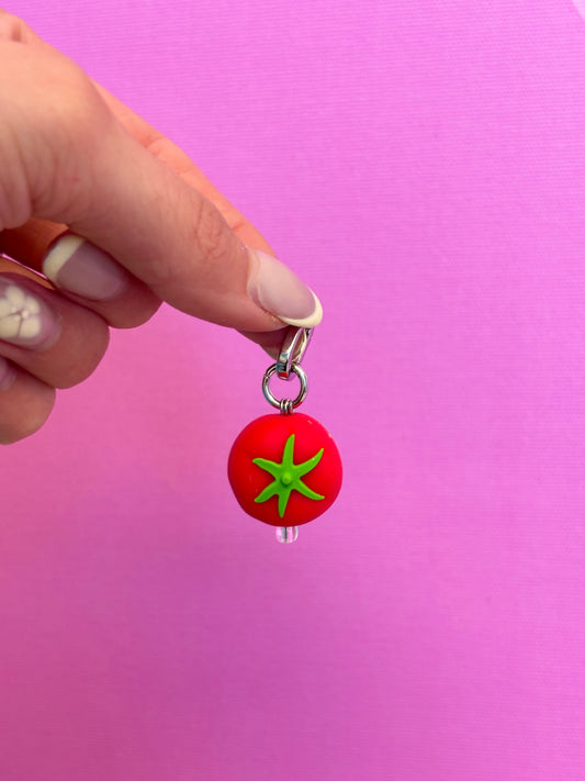 Charm de tomate vibrante para celular, accesorio de móvil, dije de fruta kawaii para teléfono.