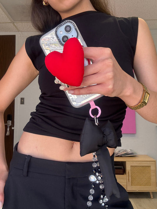 Soporte Pop Grippy magnético de corazón rosa abultado para celular, accesorio de agarre seguro para teléfono móvil MagSafe.