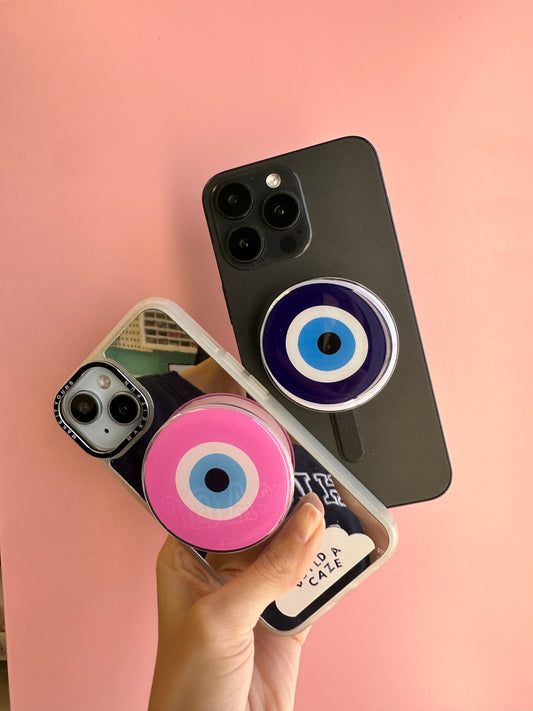 Sujetador Pop Grippy rosa "Got My Eye On You" para celular, accesorio de teléfono, agarre para móvil, pop socket.