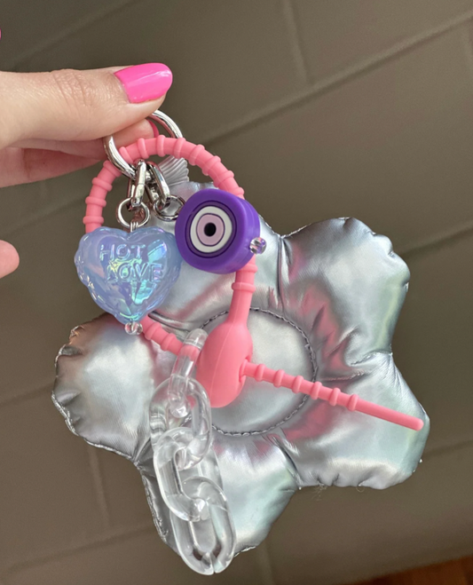 Charm para celular de globo de amor color azul pastel, accesorio móvil, colgante para teléfono, dije lindo para personalizar.