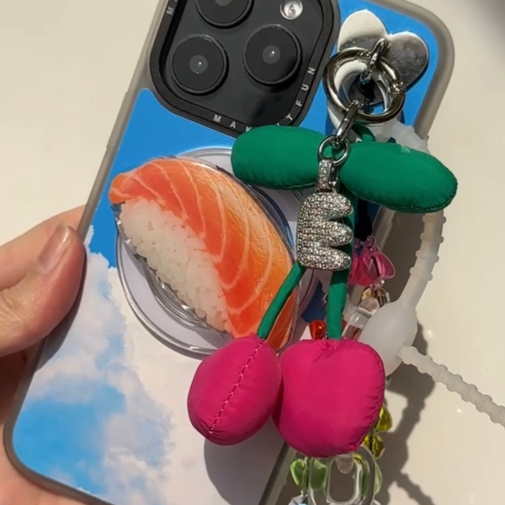 Puffy Cherries Keychain
