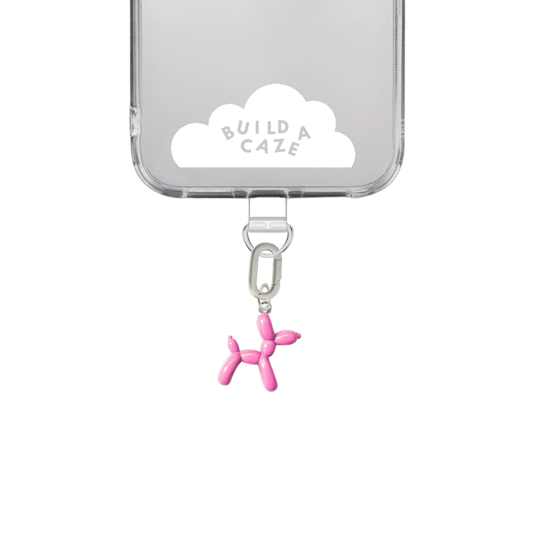 Dije para celular perrito globo rosa cute phone charm para mujer Build A Caze