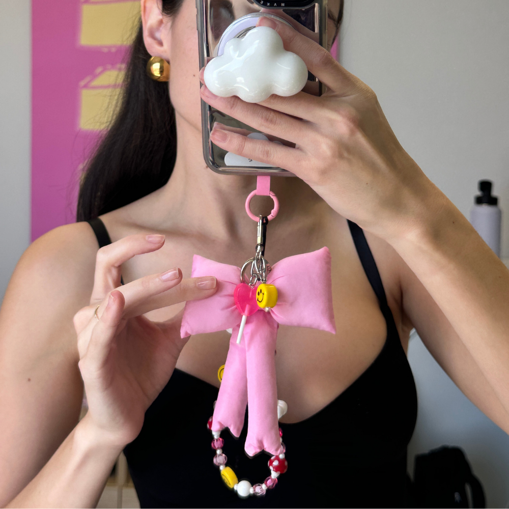 Pink Bow It Keychain