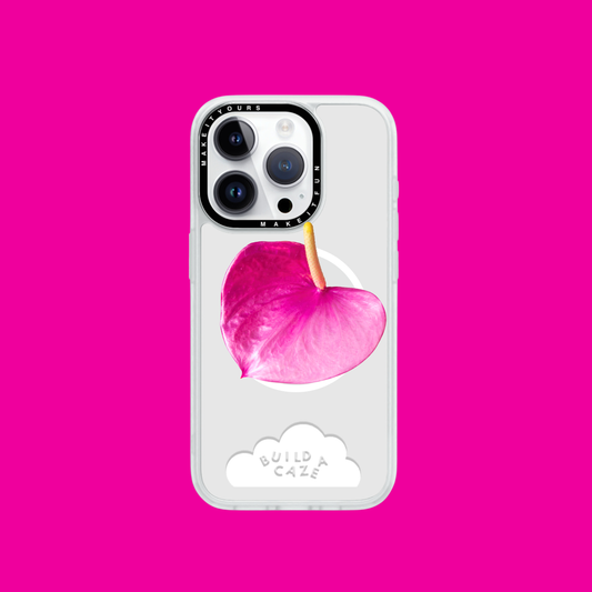 Anturio fucsia Pop Grippy vista frontal centrado sobre un fondo blanco - Build A Caze