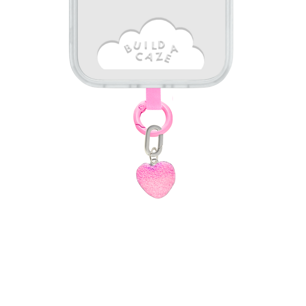 Dije de corazón gradiente rosa "Gummy U" para celular, accesorio móvil, charm para teléfono, compatible con Plastic Thingy, Lip Gloss o Dangly Thing Holder.