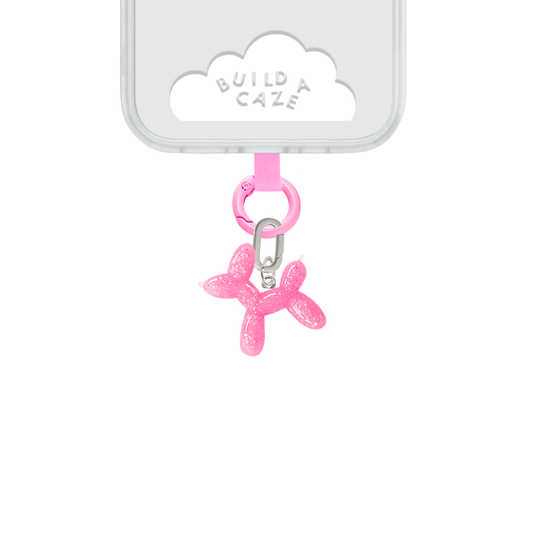 Charm de perrito Pink Bubble Bark, dije rosa para celular, accesorio de móvil, colgante de teléfono, charmies, dije de perrito.