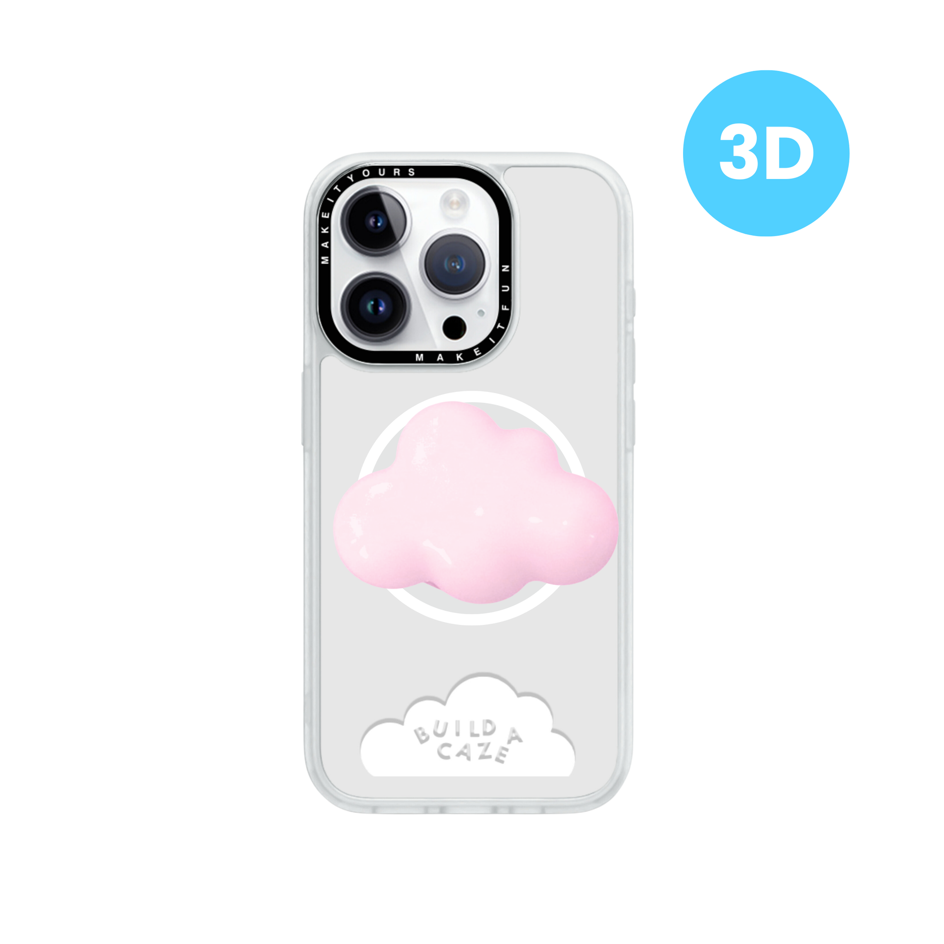 Pop Grippy de nube de azúcar rosa en 3D, soporte magnético MagSafe para teléfono, agarre seguro y adorable para celular. Accesorio móvil.