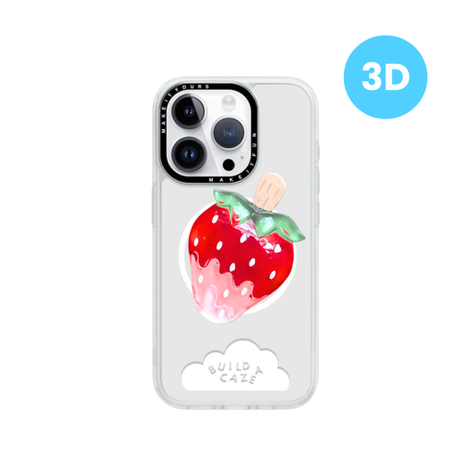 Pop Grippy de fresa MagSafe 3D para celular. Accesorio divertido y seguro para teléfono móvil, agarre de fruta roja.