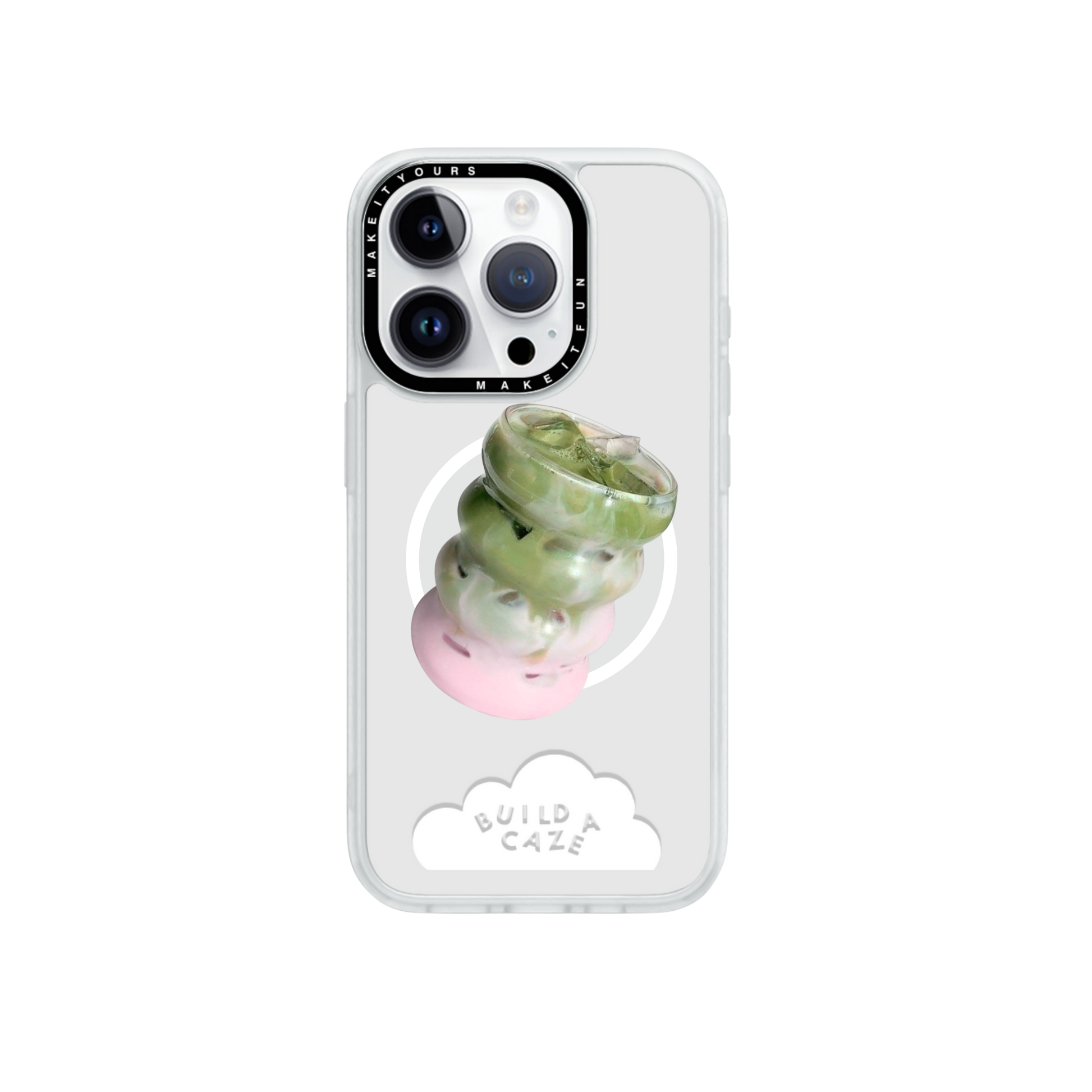 Pop Grippy magnético de matcha y fresa, sujetador para celular MagSafe, accesorio divertido y colorido para móvil.