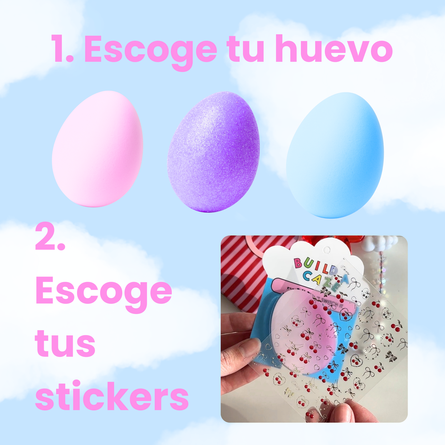 Pop socket de huevo de Pascua rosa con set de stickers Barbie Girl. Agarre magnético para celular, soporte para móvil, accesorio MagSafe para teléfono.