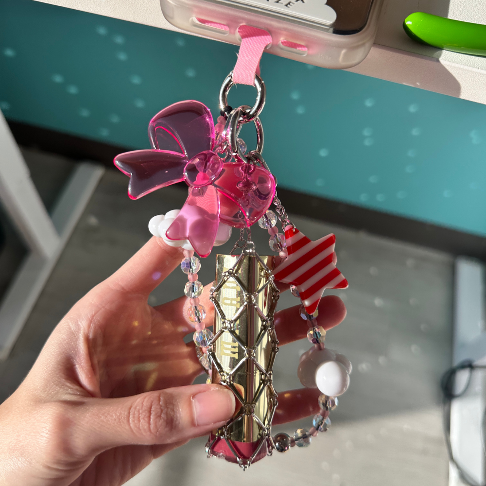 Hot Pink Baby Bow Keychain