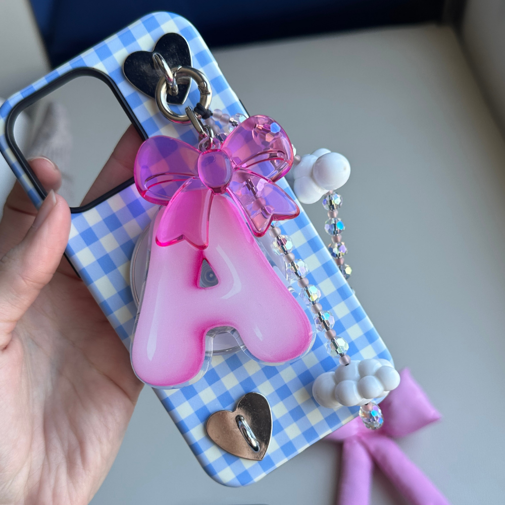 Hot Pink Baby Bow Keychain