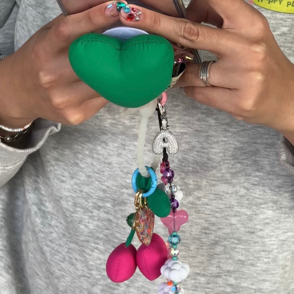 Green Puffy Heart MagSafe Pop Grippy