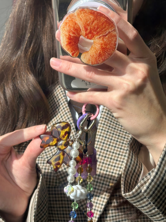 Tortoiseshell Baby Bow Keychain