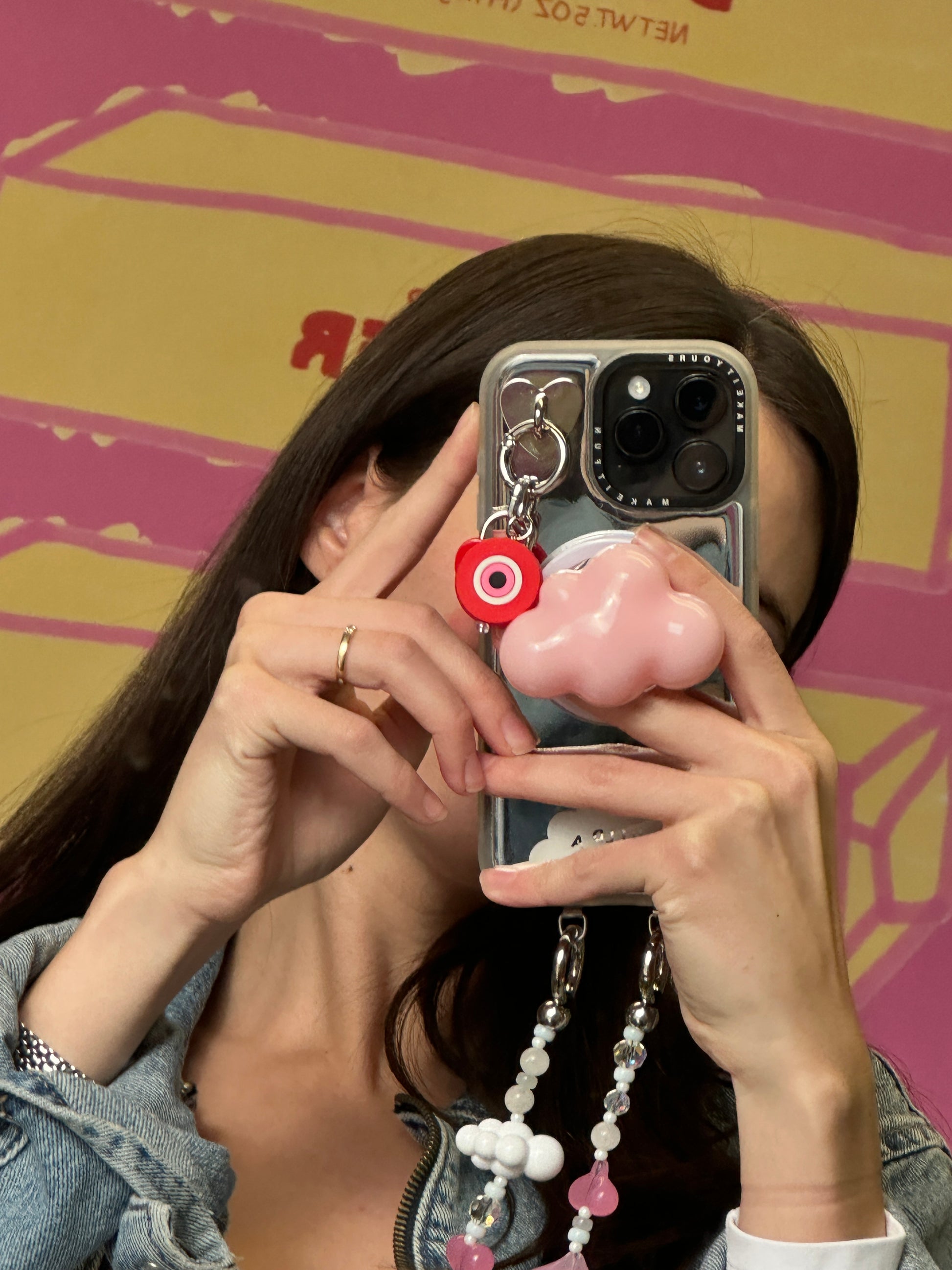 Charmie de ojo turco rojo para celular, accesorio protector contra la mala suerte, dije para móvil, colgante de teléfono.