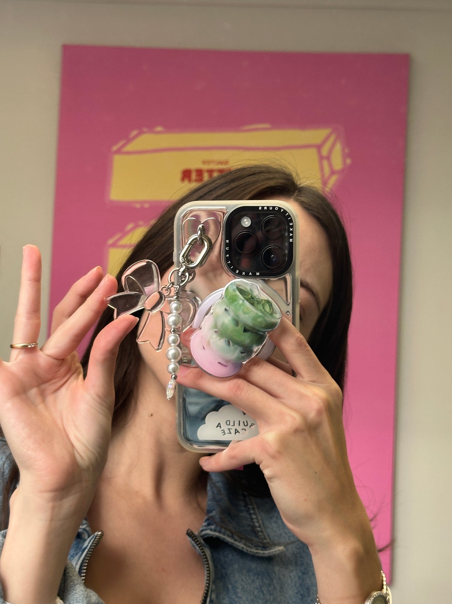 Pop socket magnético de diseño matcha crush, agarre para celular, accesorio para smartphone, soporte para móvil.