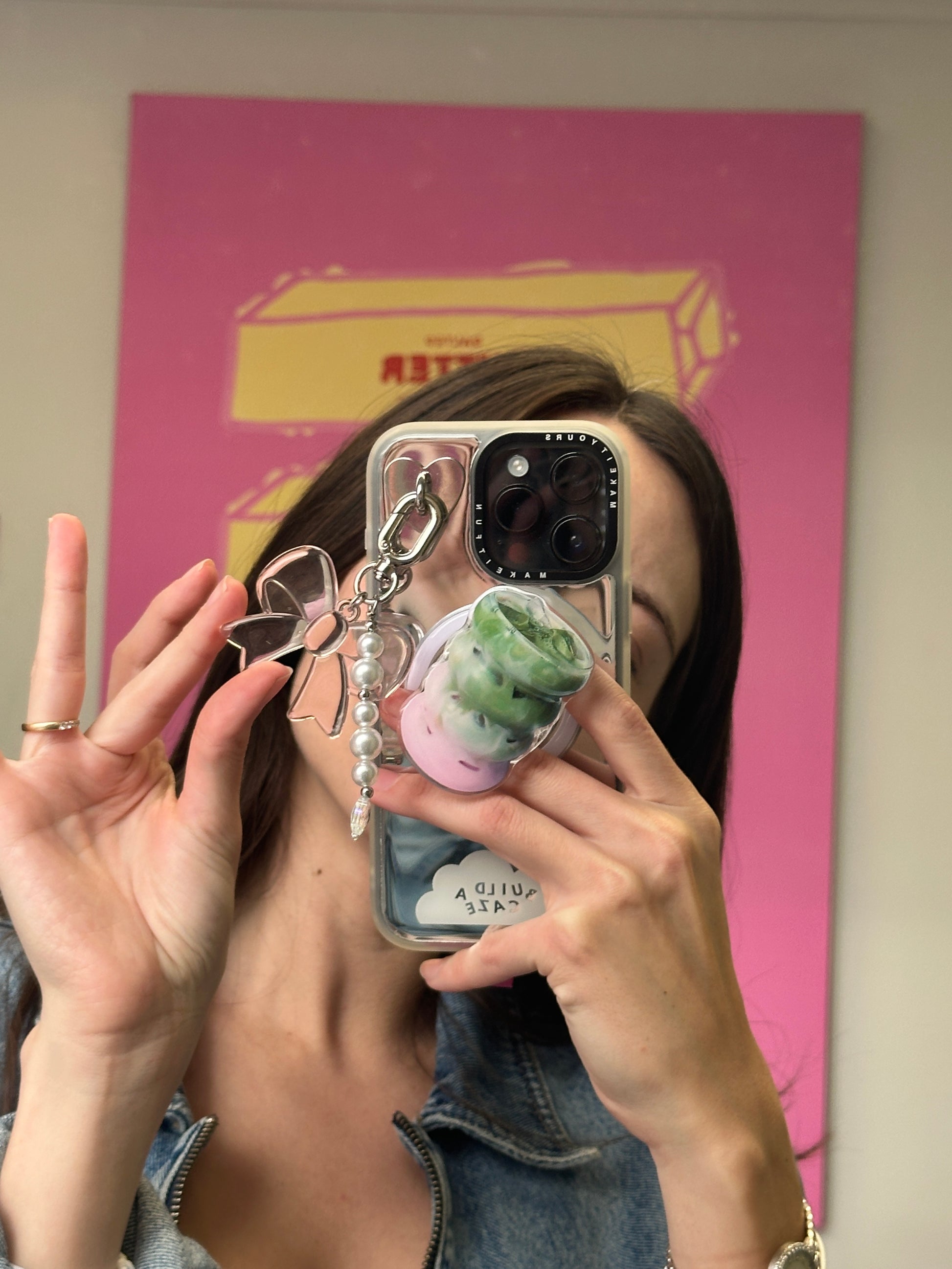 Pop socket magnético de diseño matcha crush, agarre para celular, accesorio para smartphone, soporte para móvil.