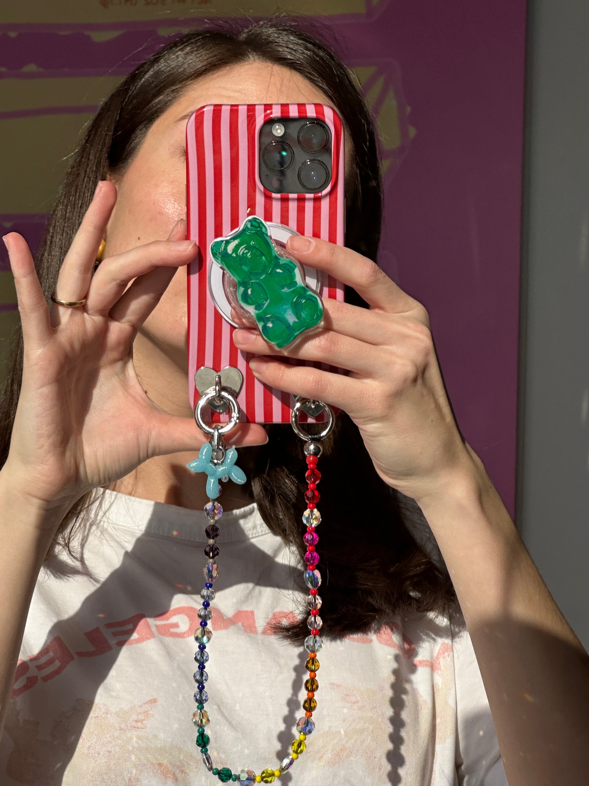 Accesorio para teléfono móvil, charm de burbujas en tono azul claro. Llavero de celular bonito, colgante de móvil, decoración para funda de teléfono.