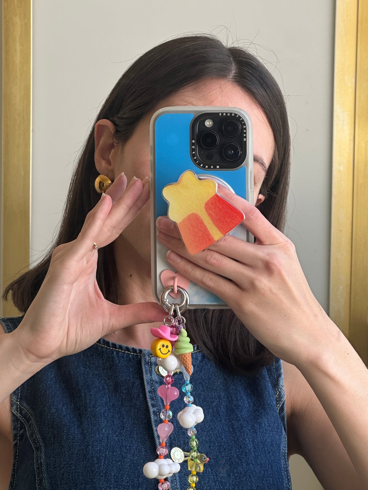 PopSocket de estrella de la suerte para celular, accesorio de agarre seguro y soporte para teléfono móvil.