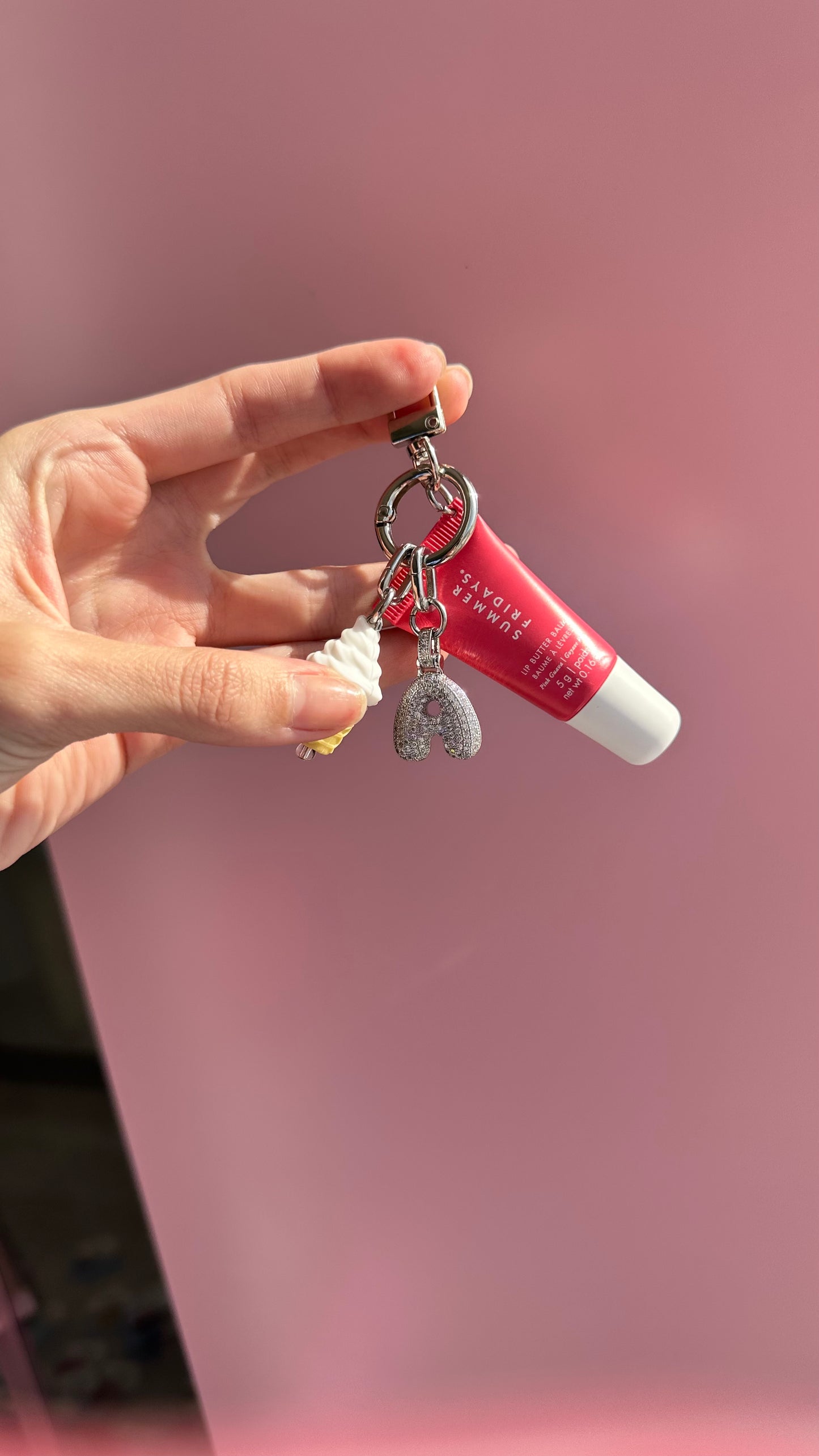 Summer Fridays Pink Guava Keychain