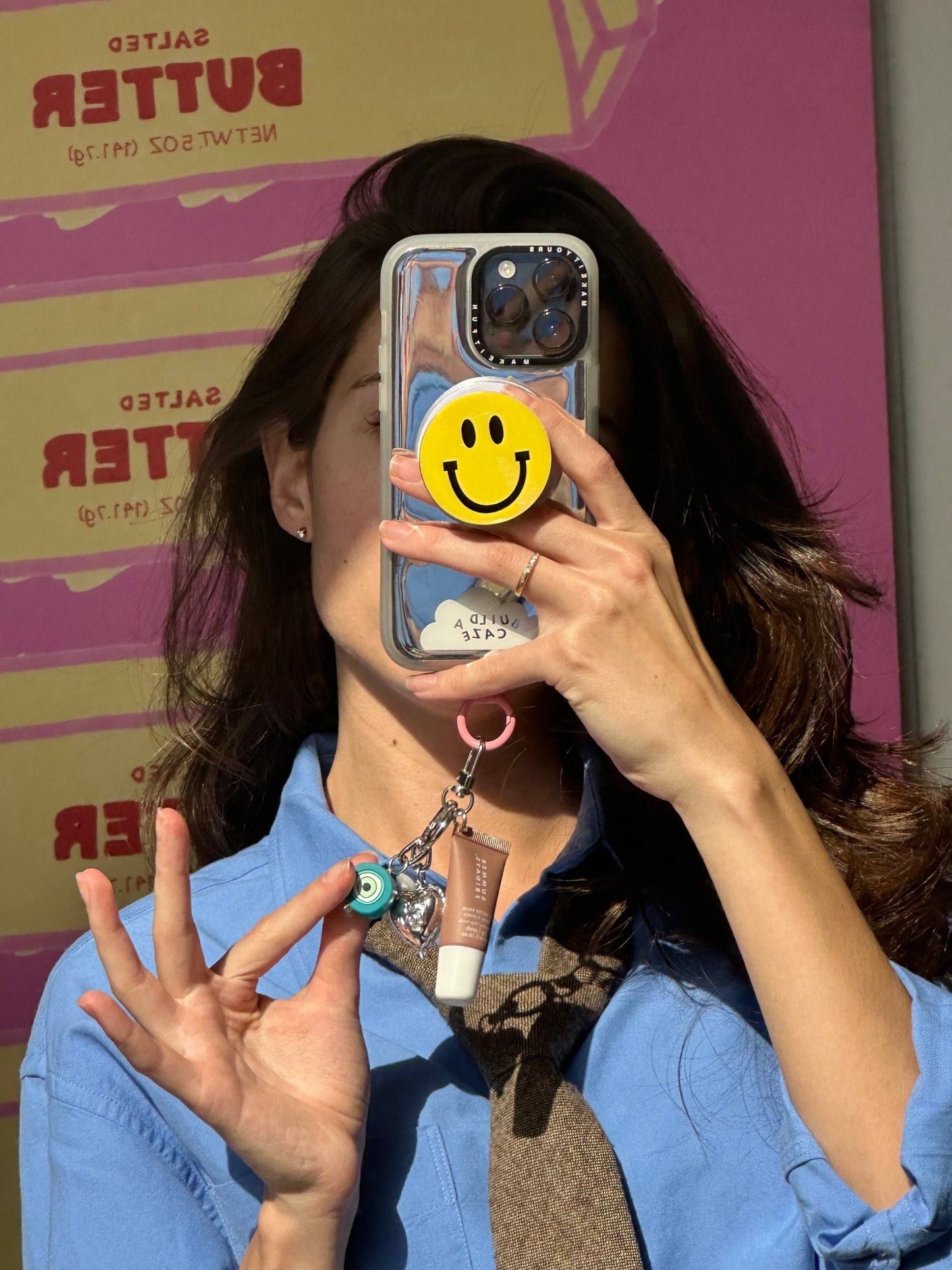 Summer Fridays Pink Vanilla Beige Keychain