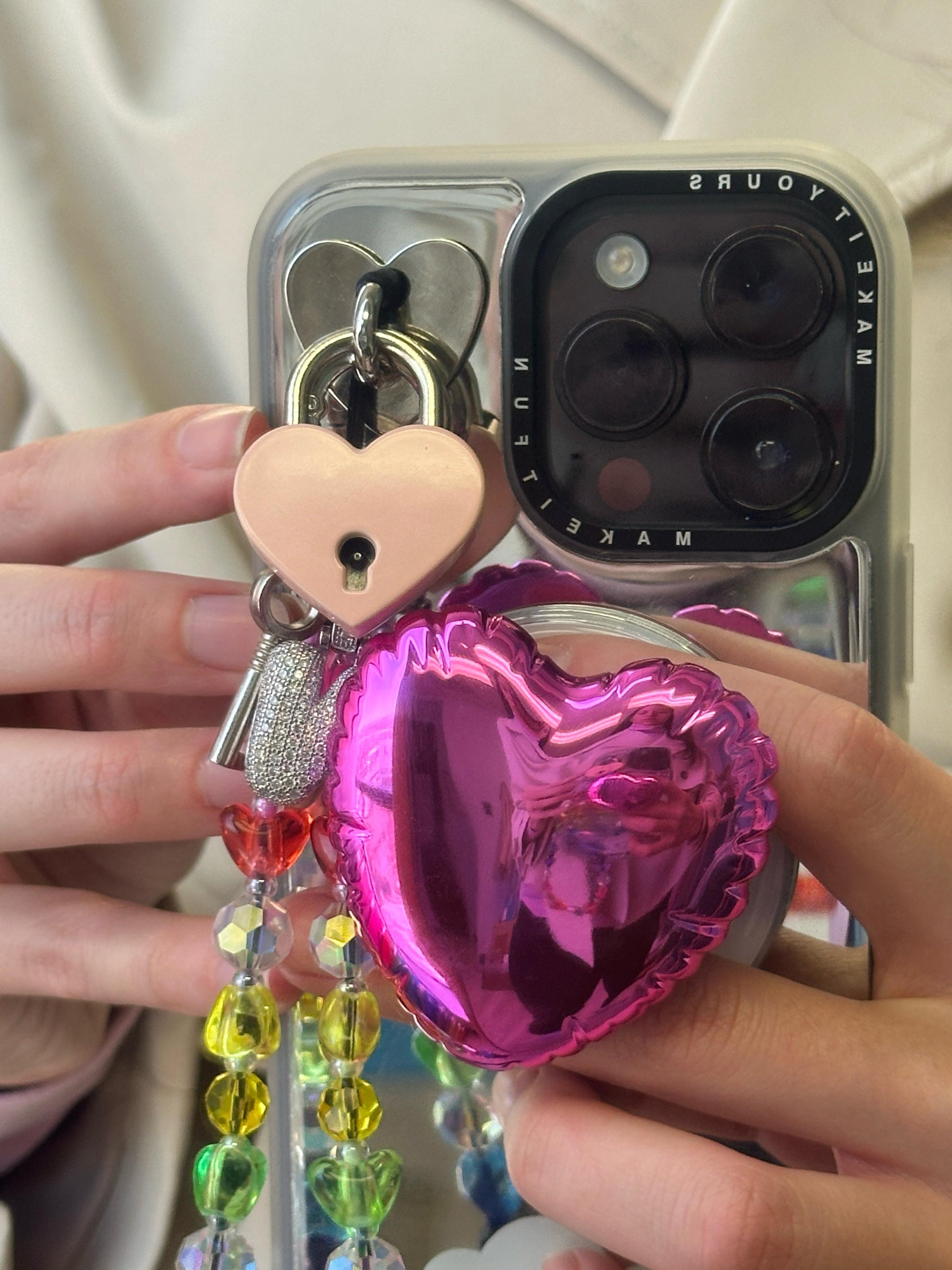 Charmie de candado bonito, colgante para celular con dije en forma de cerradura, accesorio de moda para móvil.