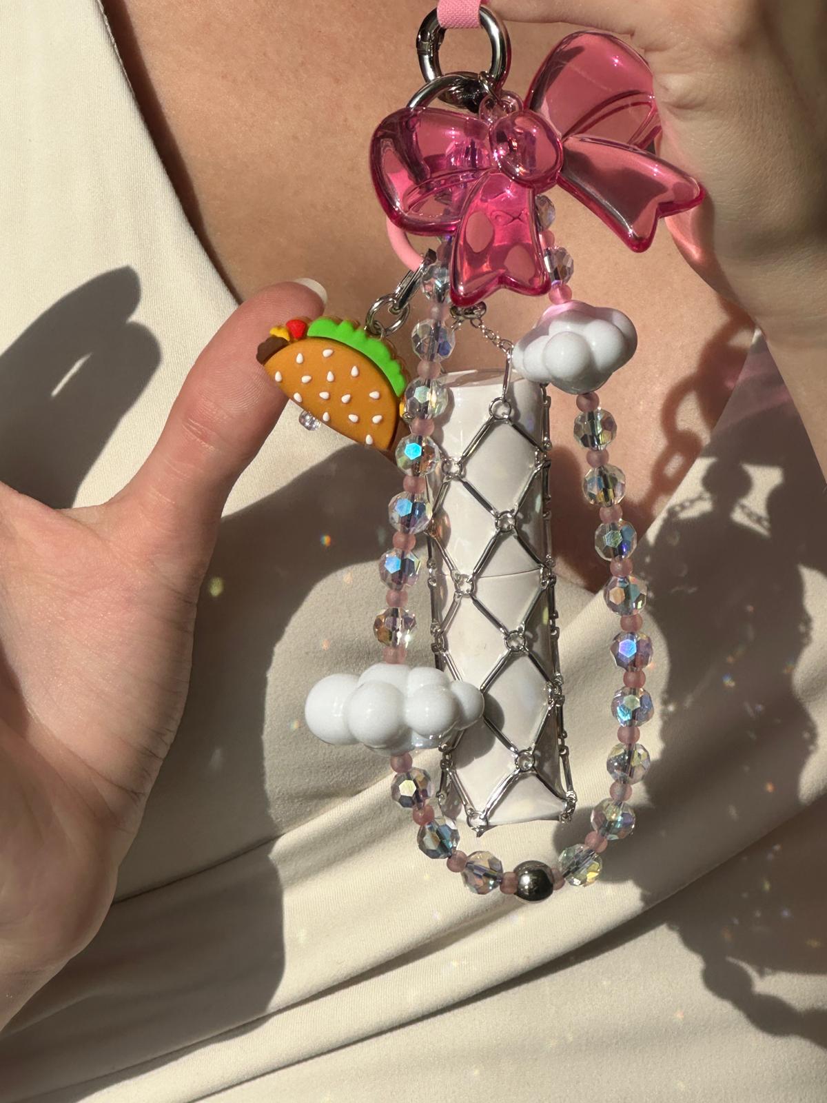 Charm para celular de taco, accesorio móvil divertido y único, colgante para teléfono, dije temático de comida.