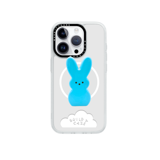 Soporte magsafe para teléfono en forma de conejito azul, bonito pop socket magnético inspirado en dulce de conejo.