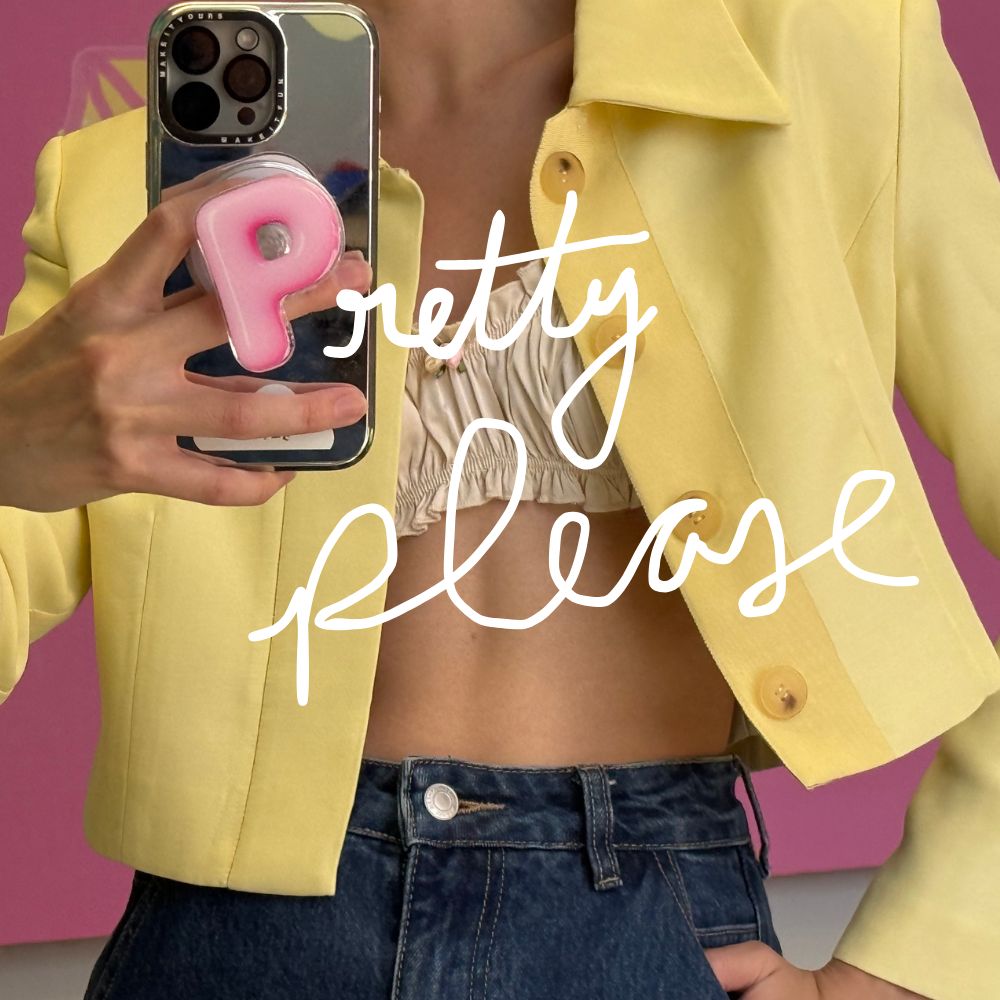 Agarre magnético para celular letra P burbuja rosa mejor agarre para mujer Build A Caze