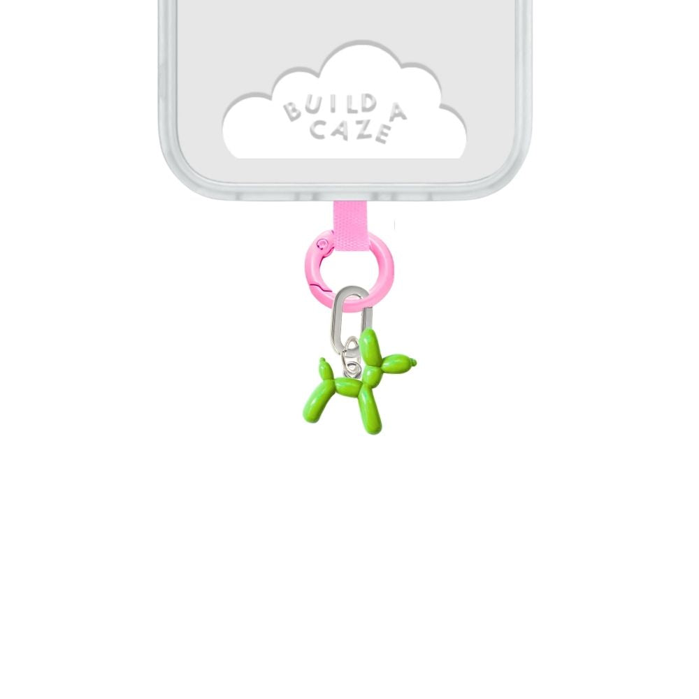 Dije para celular perrito globo verde cute phone charm para mujer Build A Caze