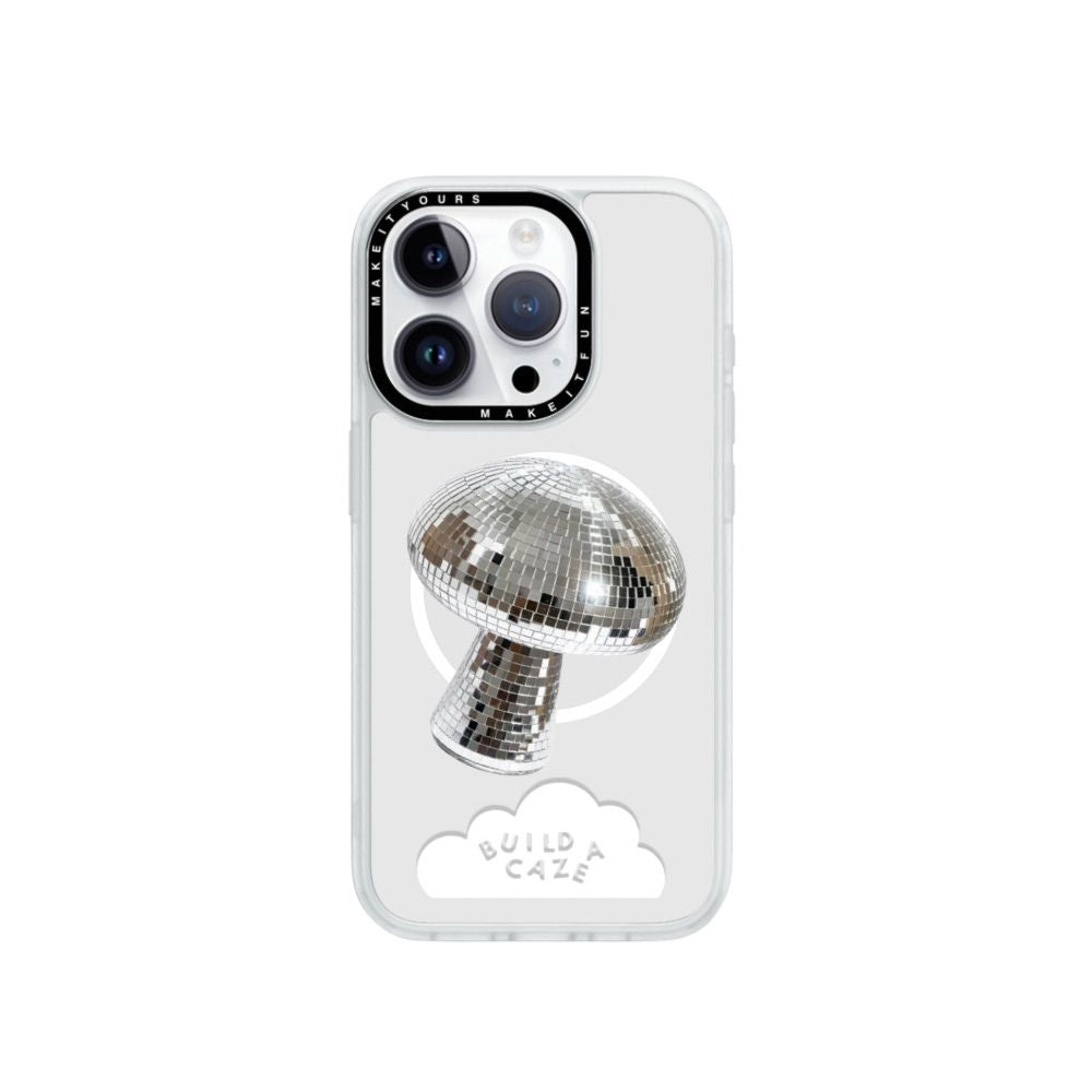Agarre magnético para celular hongo disco ball 3D plateado compatible MagSafe Build A Caze