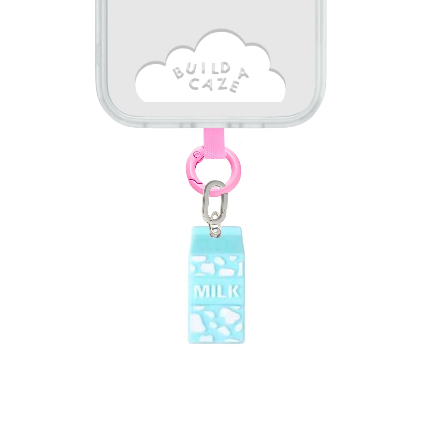 Dije para celular cajita leche azul aqua cute phone charm para mujer Build A Caze