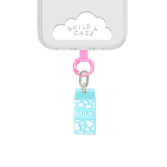 Dije para celular cajita leche azul aqua cute phone charm para mujer Build A Caze