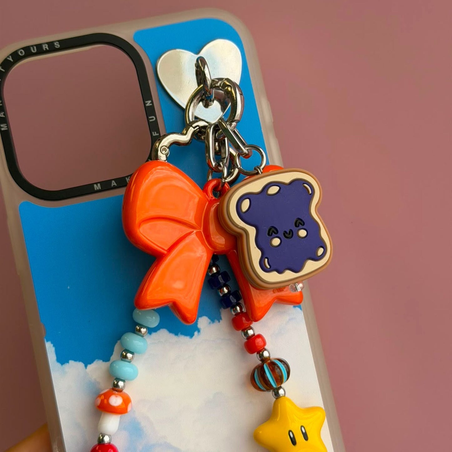 Dije para celular pan tostado con mermelada aesthetic phone charm funciona con cualquier case Build A Caze