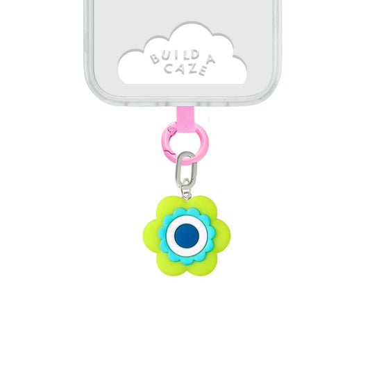 Dije para celular flor verde ojo turco cute phone charm para mujer Build A Caze