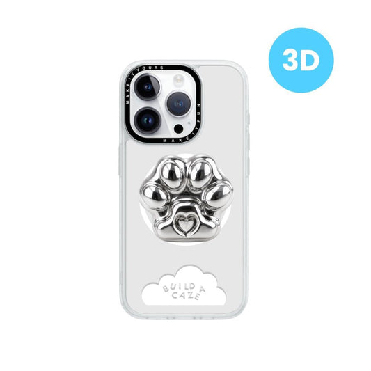 Agarre magnético para celular pata chrome 3D plateado compatible MagSafe Build A Caze