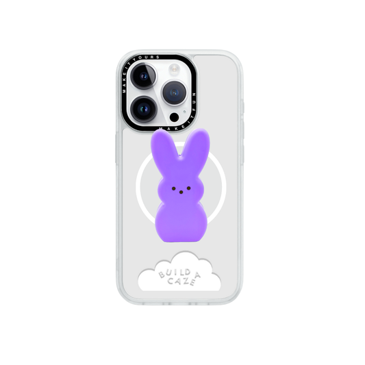 Soporte magsafe para teléfono en forma de conejito morado, bonito pop socket magnético inspirado en dulce de conejo.