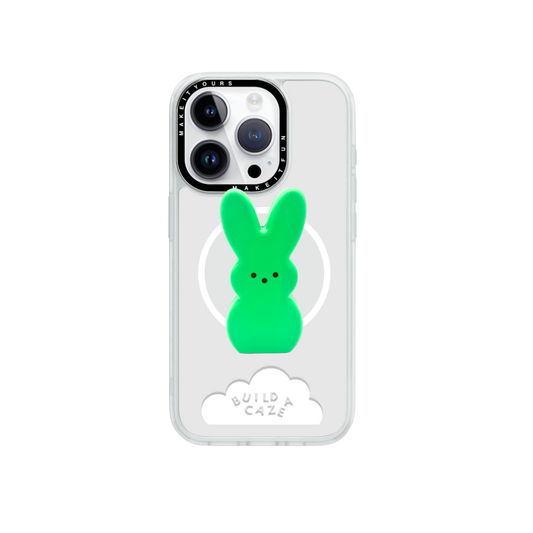 Soporte magsafe para teléfono en forma de conejito verde, bonito pop socket magnético inspirado en dulce de conejo.