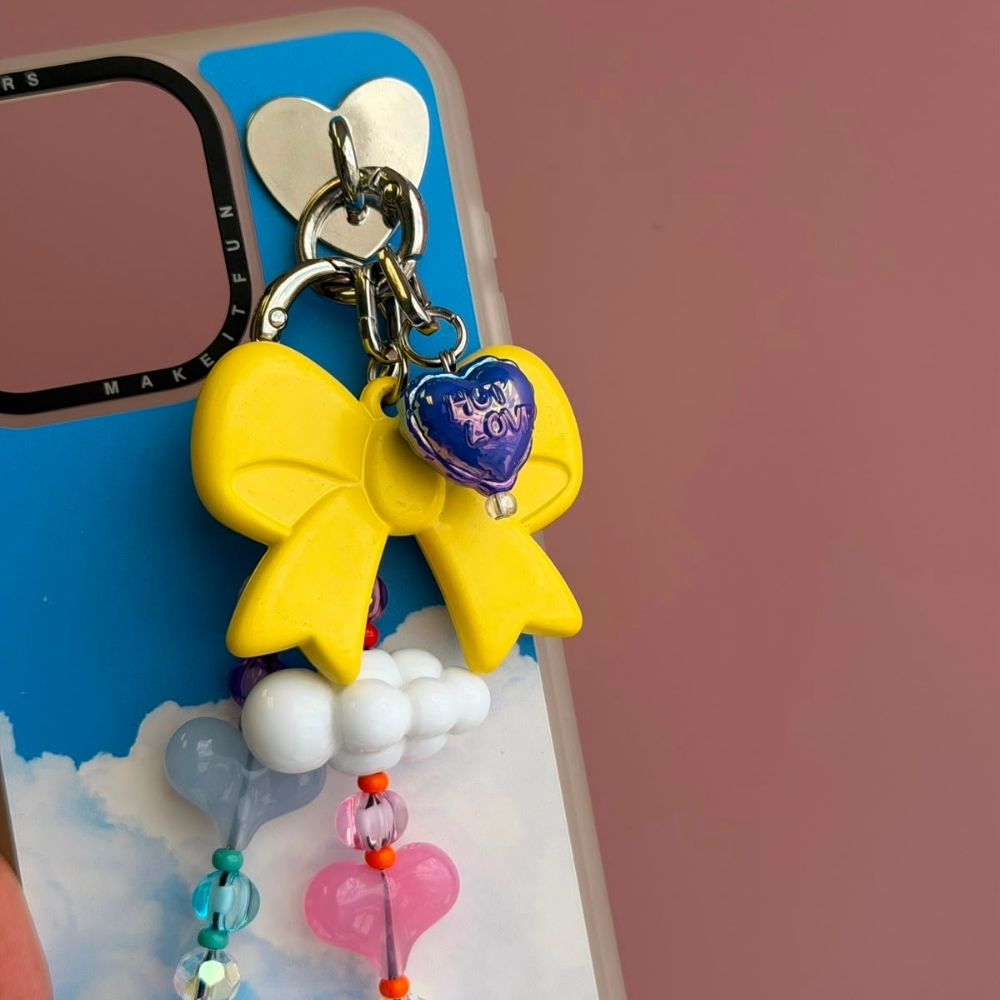 Dije para celular mini corazón azul tornasol se engancha al case Build A Caze