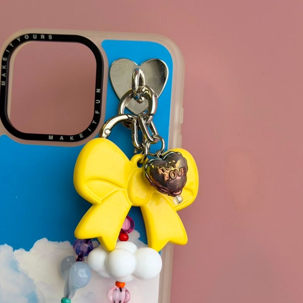 Dije para celular mini corazón tornasol tornasol se engancha al case Build A Caze